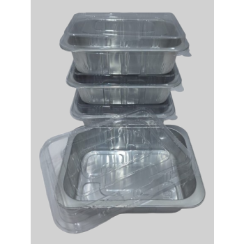 ALCHN Square Silver Food Package Aluminum Foil Containers